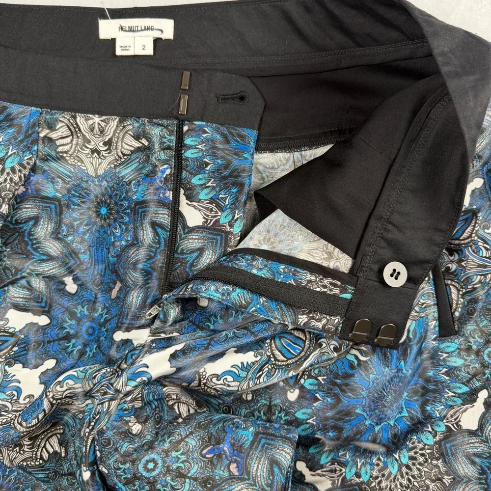 Helmut Lang‎ Women's Mandala Wet Print Shorts Blue Black Sz 2